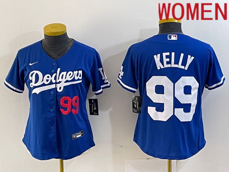 Women Los Angeles Dodgers 99 Kelly Blue 2024 Nike Game MLB Jersey style 2